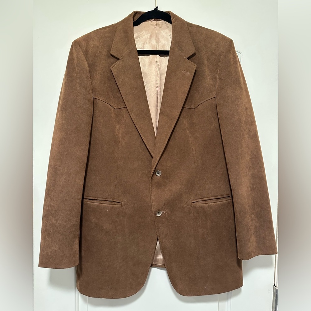 Brown suede, Men’s 46 Regular, western suit jacket.